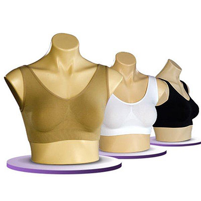 Acura AC-7752 Unstitched Sport Bra S-M-L-XL White  Skin Color - Black